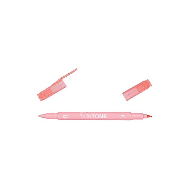 Marker Tombow TwinTone Dualtip 0,3 ja 0,8mm, peach pink Arte Epood