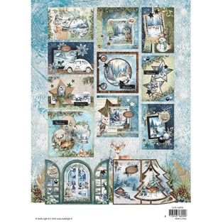 Disainpaber DIY-kaardid plokk A4 14 lehte/ Winter wonderland nr.20