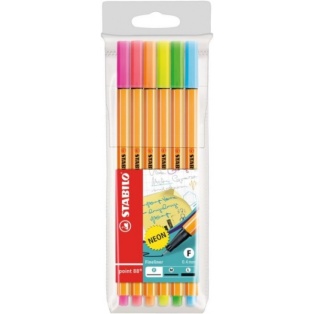 Fineliner Stabilo, 6pcs/neon