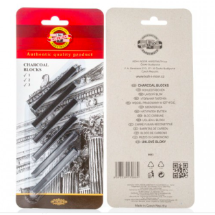 Set of artificial charcoals carre 8683 6