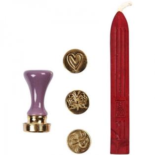 Wax Seal Set, heart, butterfly, clover