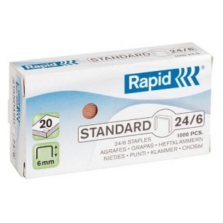 Staples Rapid Standard 24/6 Copper coated Box of 1000