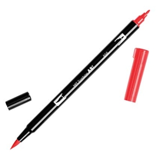 Calligraphy marker Tombow double nib, chinese red