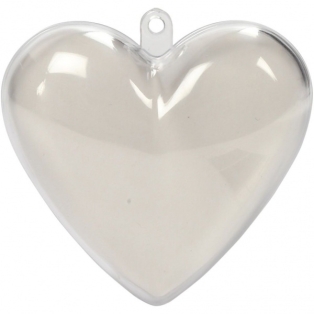 Plastikust süda 2-osaline dekoreerimiseks d-6.5cm