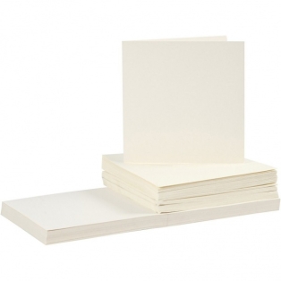 Cards and Envelopes 15x15cm, 50pcs, ivory