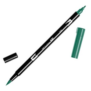 Calligraphy marker Tombow double nib, hunter green