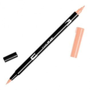 Calligraphy marker Tombow double nib, coral