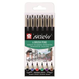 Pintsel-pliiatsid Pigma Brush 6 tooni