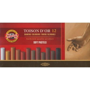 Kuivpastellid Koh-I-Noor "Toison D'Or", 12tk, pruunid toonid