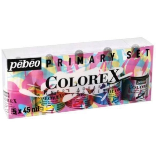 Akvarellitint Colorex 5x45ml kompl+joonistuskummi marker