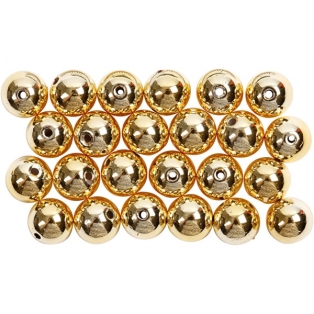Wax Beads, D: 8 mm, hole size 0.7 mm, gold, 50pcs