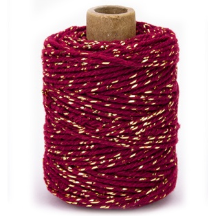 Cotton cord luxe, gold / bordeaux