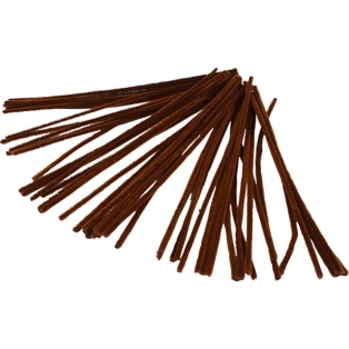 Pipe Cleaners, thickness 6 mm, brown 50pcs