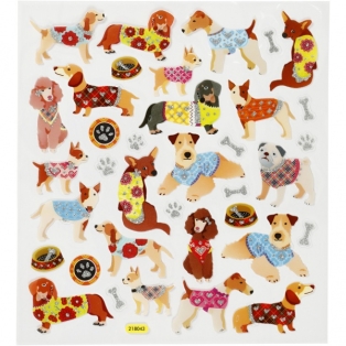 Stickers Dogs, sheet 15x16,5 cm