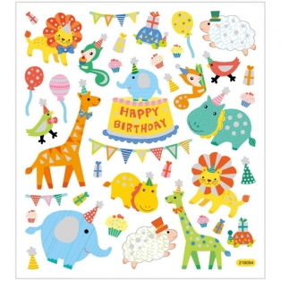 Stickers Animal party, sheet 15x16,5 cm