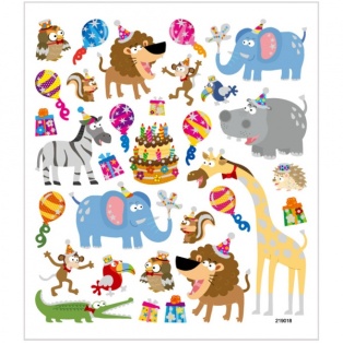 Stickers Animal party, sheet 15x16,5 cm