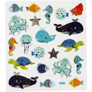 Stickers Sea animals, sheet 15x16,5 cm