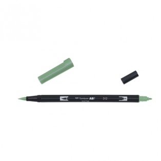 Kalligraafiline marker pintsel-pliiats Tombow 312, topelt ots, holly green