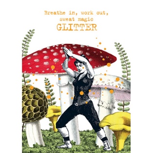 Greeting card B6/ Work out Glitter