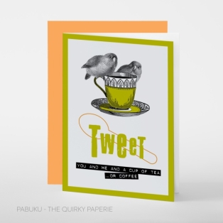 Greeting card B6/ Tweet birds