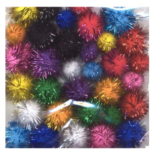 Karvapallid Glitter PomPom d-15+20mm, 33tk/ assortii