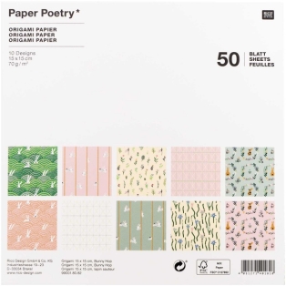 Origami Paper 15x15cm, 50pcs/ Bunny Hop