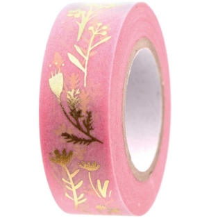 Paper Tape 15mmx10m/ Scatter Flow, pink