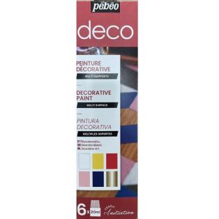 Acrylic Paint Deco 6x20ml, glossy