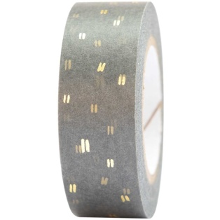 Disainteip 15mmx10m/ structure grey/gold