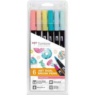 ABT dual brush Pens set 6pcs