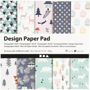 Design paper Pad 15x15cm, 50sheets 120gr