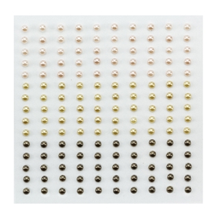Self-Adhesive Pearls 3mm, 150pcs, sageds of brown
