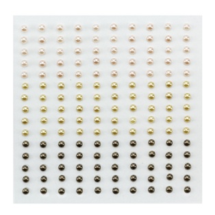 Self-Adhesive Pearls 3mm, 150pcs, sageds of brown