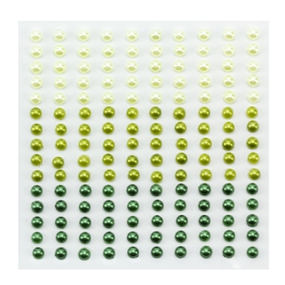 Self-Adhesive Pearls 4mm, 150pcs, green