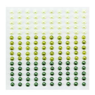 Self-Adhesive Pearls 4mm, 150pcs, green