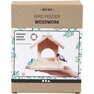 Bird Table, H: 12,5 cm, Depth 14,5 cm, W: 11,5 cm, Pine, 