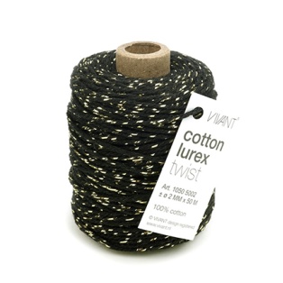 Cotton cord luxe, gold / black