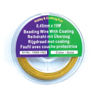 Beading Wire with coating 0.45mm 10m/ gold