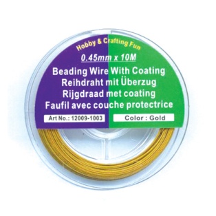 Beading Wire with coating 0.45mm 10m/ gold