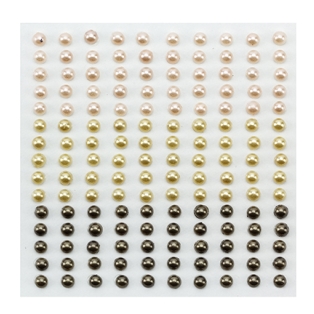 Self-Adhesive Pearls 4mm, 150pcs, brown