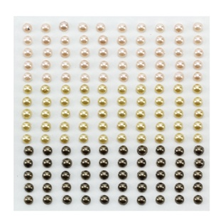 Self-Adhesive Pearls 4mm, 150pcs, brown