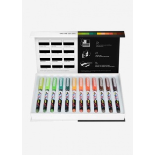 Akrüülmarker pintselotsaga Pigment Deco kmpl 12tk Nature