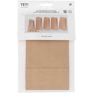 paper bags, block bottom 12pcs, 12x21x6cm