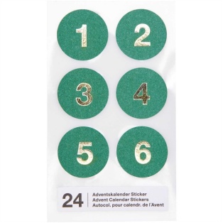 Stickers, Advent calendar Green