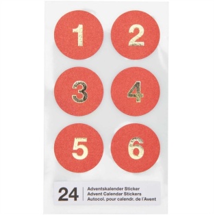 Stickers, Advent calendar Red