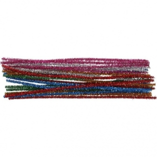 Pipe Cleaners, thickness 6 mm, glitter, 24 pcs