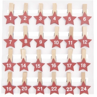 Advent calendar clips with star
