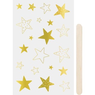 Rub-on Sticker "Stars" 10 x 19 cm gold