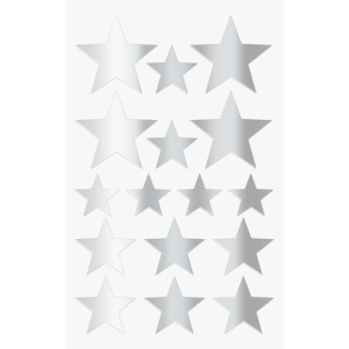 Stickers "Stars" 10 x 19 cm silver
