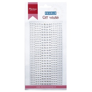 Adhesive half pearls 3 sizes, off-white